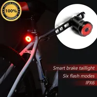 Bisiklet akıllı fren arka lambası yol bisiklet indüksiyon arka lamba dağ MTB ışıkları Usb stop lambaları uyarı ışıkları eyer ışık