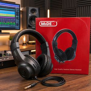 Midex RS-20 Studio Reference High Fidelity Headphones-50mm Driver 32 Ohm Stereo DJ Headset Wired Button Control Volume Control - Product Image 3