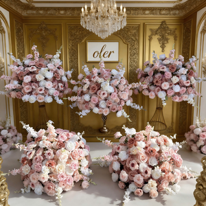 Boules de fleurs artificielles décoratives de luxe en soie de haute qualité, populaires pour les centres de table de mariage, vente en gros directe usine - Product Image 1