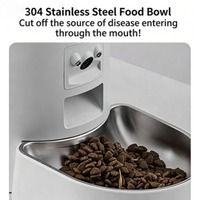 Distributeur automatique d'eau et de nourriture pour animaux de compagnie, moderne et écologique, avec commande à distance par application et minuterie Wi-Fi, pour chiens.