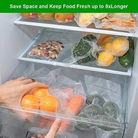 Sacs de conservation alimentaire écologiques, recyclables et réutilisables, à trois soudures thermiques, gaufrés, rouleaux de sacs sous vide pour sandwichs et lait