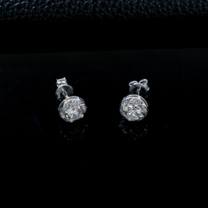 Classic 925 Silver Diamond Earrings with Round Claw Setting Gold & Rhodium Plated High Quality Gift for Women - Product Image 3