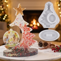 Cadre photo Arbre de Noël – Moule en silicone écologique pour ornements personnalisés en résine époxy – Compatible lave-vaisselle – Décoration artisanale pour la maison