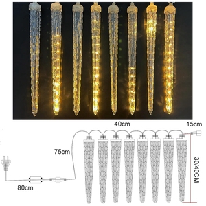 Guirlandes lumineuses LED effet <span class=keywords><strong>pluie</strong></span> <span class=keywords><strong>de</strong></span> météores 40 cm, 8 tubes, étanches, connectables bout à bout, pour décoration intérieure - Product Image 2
