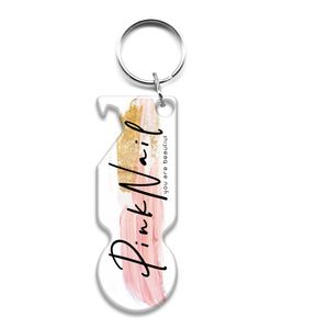 Custom CMYK 4C Printing Shopping Cart Release Keychain Trolley Token Coin Trigger <b>Key</b> Chain - Product Image 1