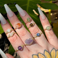 Cincin Batu Kristal Alami Laris Manis, Hadiah Hari Ibu Trendi untuk Wanita, Cincin Berlian Permata Elegan Mewah Ringan