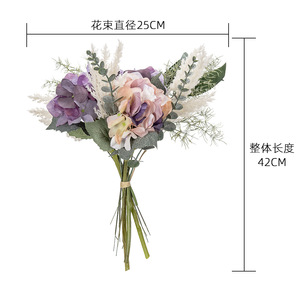 Bouquet d'hortensias artificiels rose, violet et blanc, décoration d'intérieur, accessoires de mariage MW99554 - Product Image 4