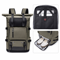 Fabricant de sacs à dos de voyage grande capacité OEM ODM, sac à dos extensible 58L pour ordinateur portable avec compartiment à chaussures et poche antivol
