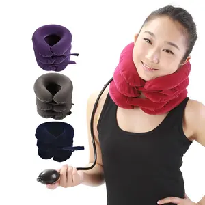 Adjustable rehabilitation therapy air inflatable collar brace support neck cervical traction device