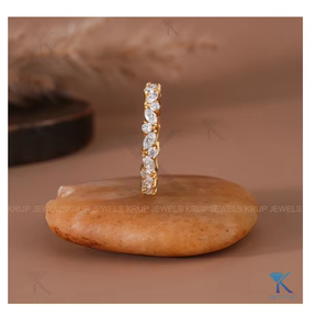 Marquise Brilliant Eternity <b>Band</b> Women Adjustable Sparkling Lab Grown Diamond 925 Sterling <b>Silver</b> <b>Wedding</b> Party Elegant <b>Band</b> - Product Image 1