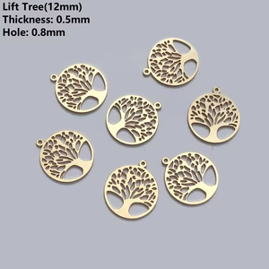 จี้ทอง 14K ชุบทองคำแท้ รุ่นลิมิเต็ดซีรีส์ฤดูหนาว ลายเกล็ดหิมะ โคลเวอร์ และต้นไม้แห่งชีวิต สำหรับทำเครื่องประดับถาวรในเทศกาลคริสต์มาส - Product Image 6