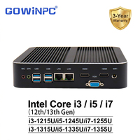 PC encastrado de 12.ª generación con i7-1265U, Iris Xe, DDR4 de 64 GB, triple pantalla, doble LAN, M.2, WiFi, 4G, 5G, CC de 12 V para controlador IoT industrial