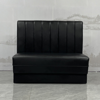 Banquettes de restaurant sur mesure Mobilier de restaurant commercial Sièges de stand modernes en cuir PU noir