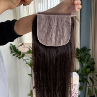 Cheveux Humains Remy Européens Vierges de Qualité Supérieure, Nœuds Cachés, Dentelle Transparente 4*4 5*5, Base en Soie, Closure Sans Colle, Densité 130%