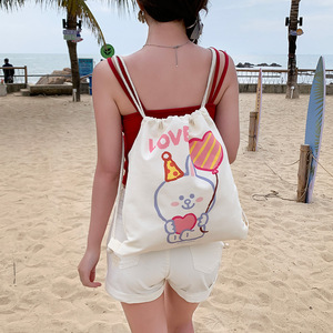 Funny DIY <strong>Custom</strong> Logo Linen <strong>Drawstring</strong> Backpack Prosub Sublimation <strong>Bags</strong> Unique Clothing Accessory - Product Image 3