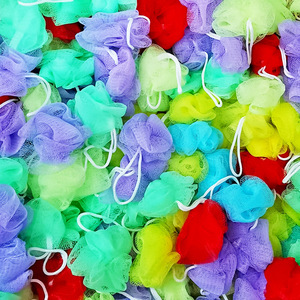 Esponja de baño colorida, estropajo de baño multicolor, toalla de baño, estropajo para la espalda, flor de baño, productos de baño espumosos para limpieza 10g - Product Image 4