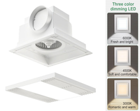 Ventilateur d'extraction encastré en plastique pour usage domestique avec panneau lumineux LED intégré, faible bruit, alimentation CA, vente en gros usine
