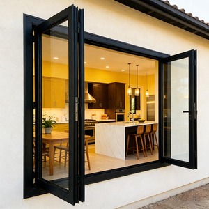 Finestre Pieghevoli in Vetro Bi-Fold con Doppi Vetri Insonorizzati in Alluminio Design Cinese EBON - Product Image 3