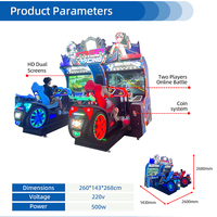 Machine d'arcade à pièces de monnaie pour parc d'attractions, simulateur de course compétitif pour 2 joueurs, jeu vidéo de simulation de course automobile