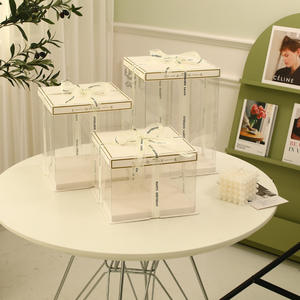 <span class=keywords><strong>Bonita</strong></span> caja de regalo con envoltura de correa, pastel de feliz <span class=keywords><strong>cumpleaños</strong></span> con cinta de colores, cajas transparentes para negocios de pequeña cantidad - Product Image 5