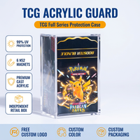 Boîte de présentation en acrylique pour lot de 10 boosters TCG, couvercle magnétique, protection UV à 99 %, vente en gros, logo personnalisé