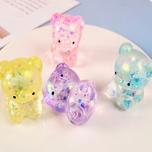 Fidget <b>Bear</b> Toy Squishys Glitter Gummy <b>Bear</b> Small <b>Cute</b> Animal Anti Stress Fidget Splat Decompressions Vent Squeeze Toy - Product Image 6