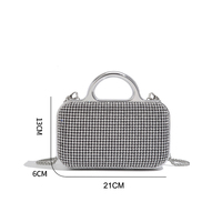 Sac de soirée mini pour femme en strass, avec anse métallique et chaîne détachable, pochette bandoulière pour mariage et fête, vente en gros