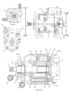 104-1752 1041752 Axial Piston Hydraulic <b>Pump</b> 0R-7669 0R7669 for <b>Tracked</b> Bulldozer D9R 350 Bar 135HP - Product Image 3