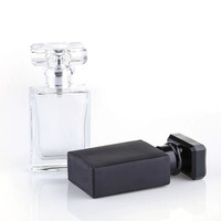 Flacons de parfum en verre transparents rectangulaires de 100 ml avec pompe pulvérisatrice pour sérums de soin et huiles essentielles, sérigraphiés, sans diffuseur à bâtonnets