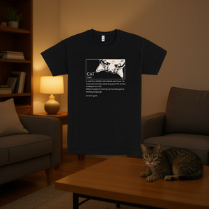 T-shirt Cat Definition nera unisex per adulti taglia media - Product Image 3