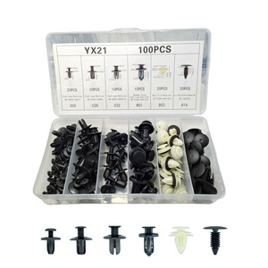<b>Car</b> <b>Trim</b> Clips Set 100pcs Mixed Plastic <b>Interior</b> Door Panel Fasteners Various Models Easy Installation - Product Image 2