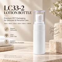 Botol Lotion PET Transparan 30ml 40ml 50ml dengan Tutup dan Pompa PP, Tinggi 94-161mm, untuk Toner Serum Ukuran Perjalanan
