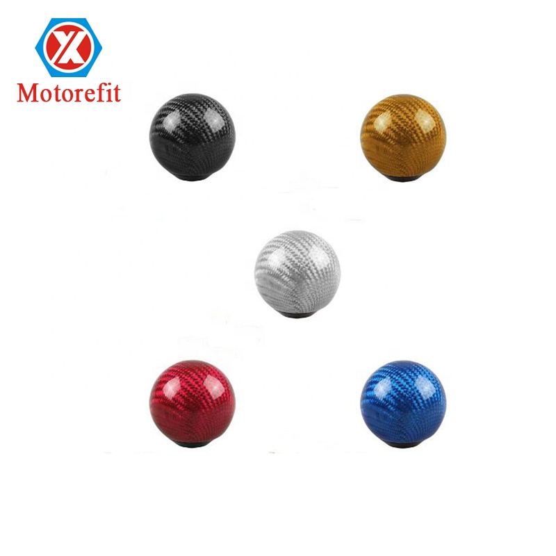 RTS универсальная ручка переключения передач для автомобиля, рычаг переключения передач, круглая шаровая форма, углеродное волокно, черный/красный/синий/серебристый