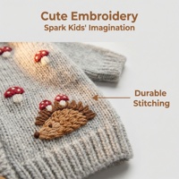 Pull pour bébé brodé à la main, cardigan tricoté pour enfants, haut décontracté mignon pour l'automne, de haute qualité, 100% coton, respirant et chaud