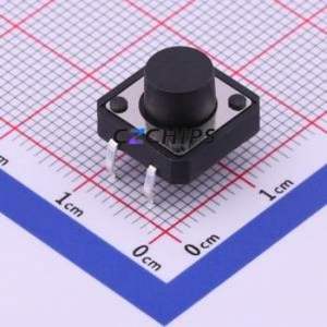 TC-1103-C-H Tactile Switch Through hole Component THT-4P,12x12mm Switch Single Pole Single Throw Round Button 2.6N Through Hole - Product Image 1