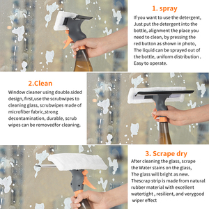 ไม้ม็อบทำความสะอาดกระจกรถ allinone holamopa พร้อมสเปรย์สครับและไม้กวาดหุ้มยาง - Product Image 2