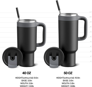 Nouvelle conception 2026 – Tasse à café isotherme en acier inoxydable de 40 oz <span class=keywords><strong>avec</strong></span> poignée et <span class=keywords><strong>paille</strong></span>, ouverture et fermeture à une pression - Product Image 6