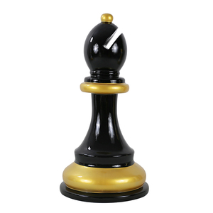 دعامة للتصوير الفوتوغرافي مجموعة كاملة من راتنج الألياف الزجاجية العملاقة مجموعة الشطرنج الأبيض والأسود للنحت في الهواء الطلق ديكور موضوع حديقة المنزل - Product Image 2