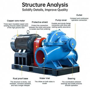 CZME Horizontal Electric Double <b>Suction</b> Split Case Water <b>Pump</b> Single Stage Double <b>Suction</b> Centrifugal <b>Pump</b> for Flood Control - Product Image 5