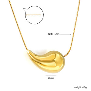 สร้อยคอไม้กางเขนสแตนเลสสตีลประดับเซอร์คอนสไตล์มินิมอลแบบยุโรปอเมริกัน พร้อมจี้รูปหยดน้ำเปลือกหอยสีทองสำหรับผู้หญิง - Product Image 5