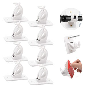 Attaches transparentes étanches pour tringles à rideaux, anneaux rotatifs, crochets adhésifs muraux robustes - Product Image 2