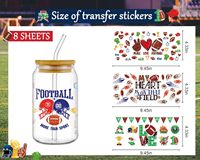 Étiquettes personnalisées anti-rayures et imperméables en vinyle et PET pour gobelets en verre 3D, idéales pour le football