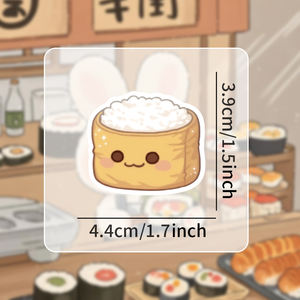 55 pièces/sac Autocollants en vinyle personnalisés imprimés dessin animé Sushi Étiquette imperméable durable écologique Décoration de la maison Emballage Récompense - Product Image 2