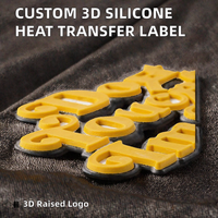 Étiquette en silicone lavable de haute qualité, personnalisable, toutes couleurs, transfert thermique 3D, sérigraphie, patch en relief pour vêtements, sacs et articles vestimentaires