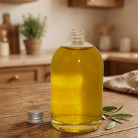 Bouteille en verre plate ronde transparente vide avec bouchon à vis en aluminium pour l'emballage de spiritueux, d'huiles essentielles et de cosmétiques – Vente en gros usine