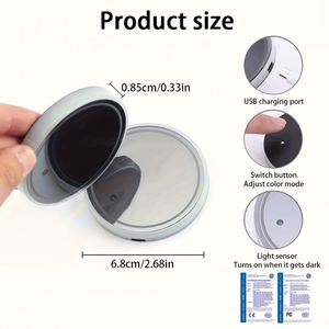 Base de Luz LED RGB Universal de Alta Calidad con 7 Colores, USB, Luminiscente, para Vasos, con Logotipo Personalizado - Product Image 2