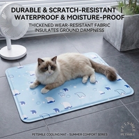 Tapis rafraîchissant en gel pour chiens et chats, remplissage intégral de gel, imperméable, coussin de refroidissement estival, 3 tailles 40x30-60x50cm Bleu