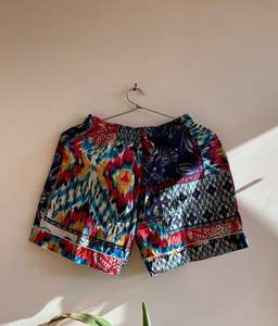 100% coton bloc imprimé Patchwork col en v pyjama ensemble pour femmes à la main respirant maison porter des shorts grande taille vêtements de nuit doux - Product Image 5