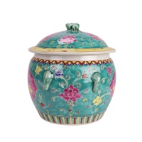 Tambour à riz en céramique de Jingdezhen RYZG32-C-L, fond vert, fenêtre ouverte, phénix