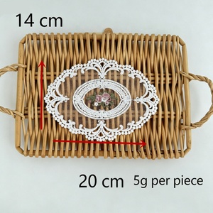 แผ่นรองจานลูกไม้ปักลายฉลุ ขนาด 14*20 ซม. สำหรับโต๊ะอาหาร ขายส่งจากโรงงาน มีสินค้าในสต็อก - Product Image 6